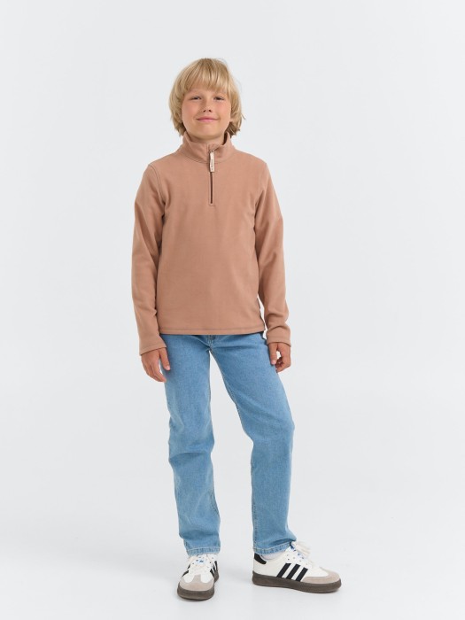 олимпийка флисовая "беж" 7+ от бренда bungly вид слева