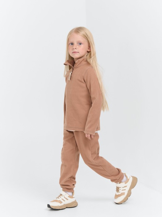 олимпийка флисовая "беж" от 1 до 3 лет с изнаночной стороны