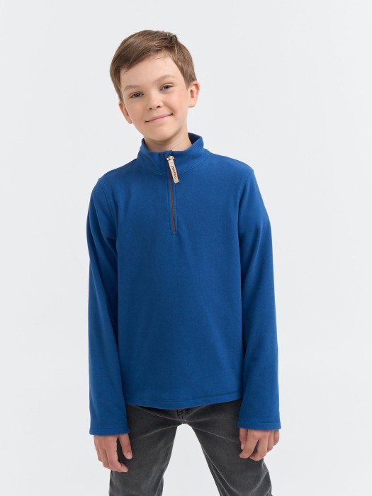 олимпийка флисовая "деним" 7+ от бренда bungly вид слева