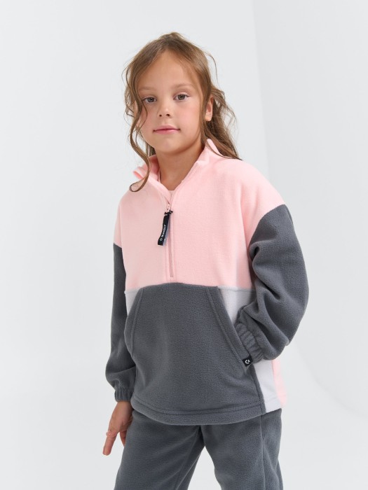 олимпийка флисовая колор блок "графит/роза" по цене 1399 руб вид справа