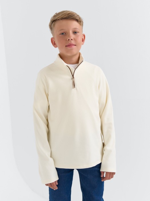 олимпийка флисовая "молоко" 7+ от бренда bungly вид слева