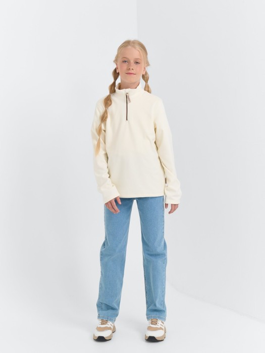 олимпийка флисовая "молоко" 7+ из россии вид сбоку