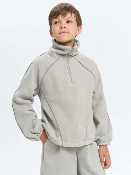 олимпийка флисовая "пепел" 7+ от бренда bungly вид слева