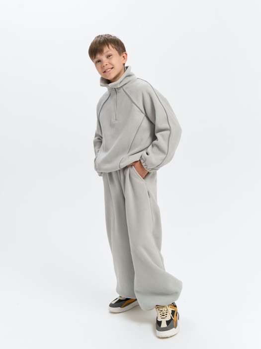олимпийка флисовая "пепел" 7+ из флиса спереди