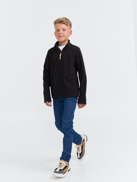 олимпийка флисовая "уголь" 7+ из россии вид сбоку