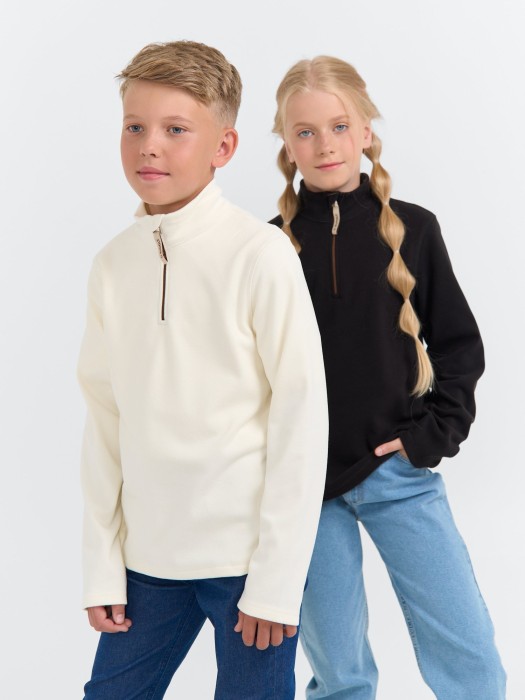 олимпийка флисовая "уголь" 7+ от 8 до 12 лет с изнаночной стороны