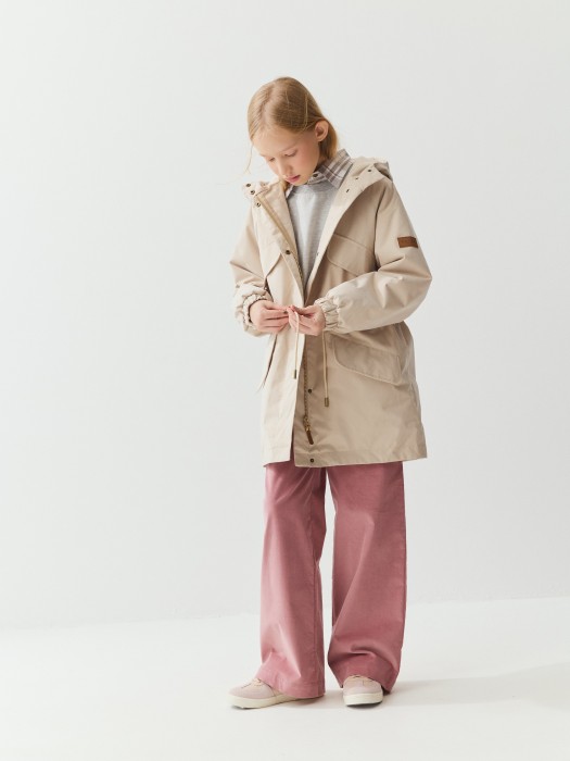 парка демисезонная "беж" 7+ из проверенных материалов спереди