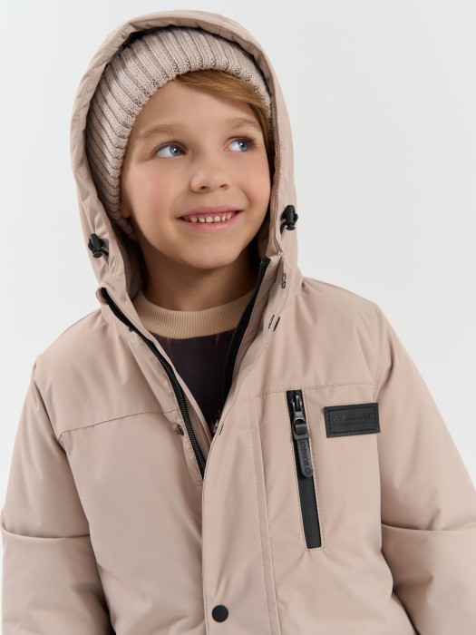 парка демисезонная "беж" от 1 до 3 лет с изнаночной стороны