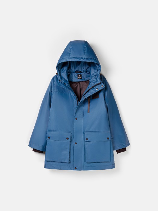 парка демисезонная "деним" 7+ от бренда bungly вид слева