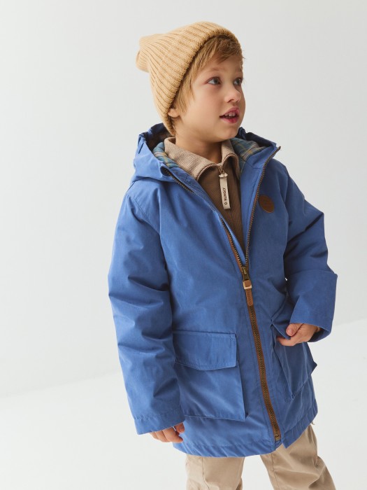 парка демисезонная "деним" из денима спереди