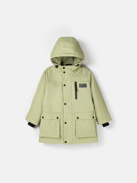 парка демисезонная "фисташка" от бренда bungly вид слева