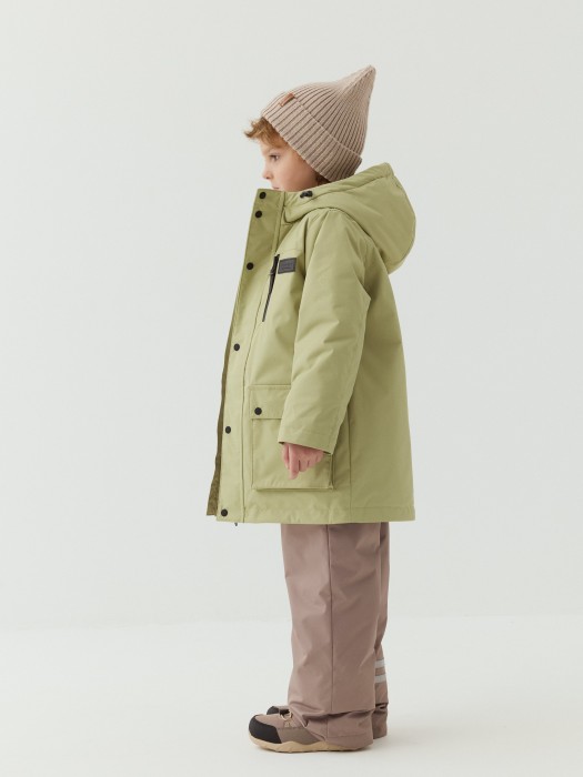 парка демисезонная "фисташка" от 1 до 3 лет с изнаночной стороны