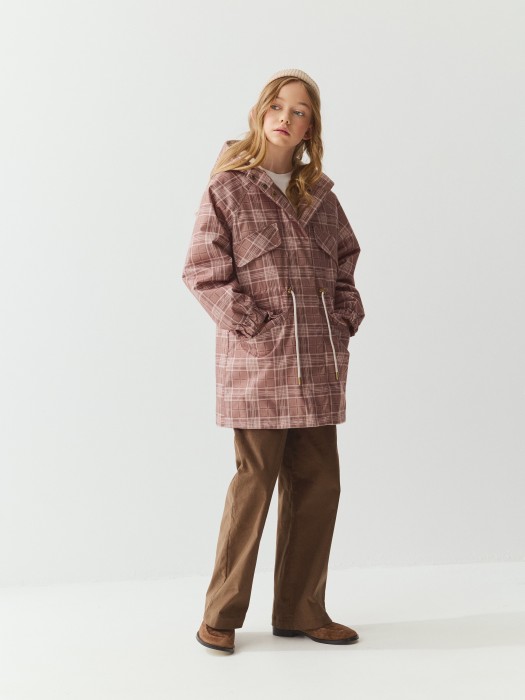 парка демисезонная "клетка" 7+ из россии вид сбоку