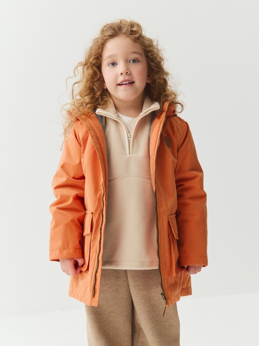 парка демисезонная "мандарин" от бренда bungly вид слева