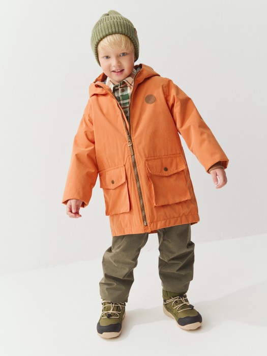 парка демисезонная "мандарин" универсального стиля с лицевой стороны
