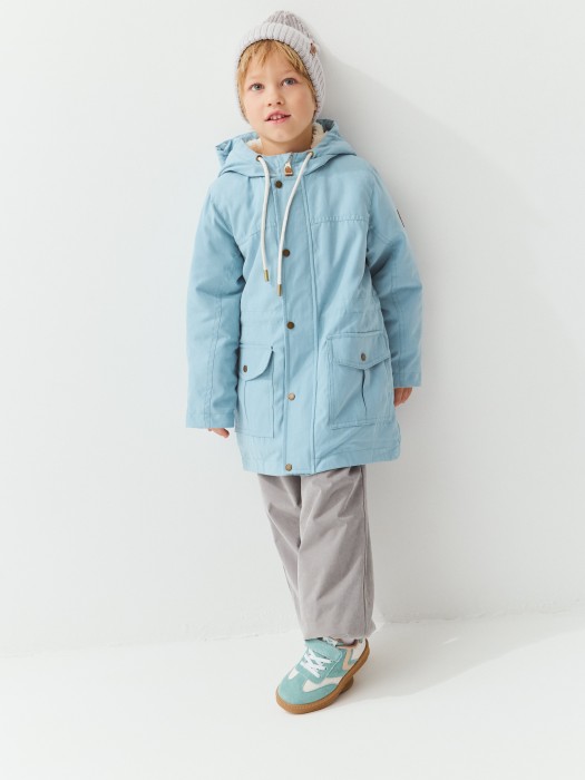 парка демисезонная на меху "голубой камень" из россии вид сбоку