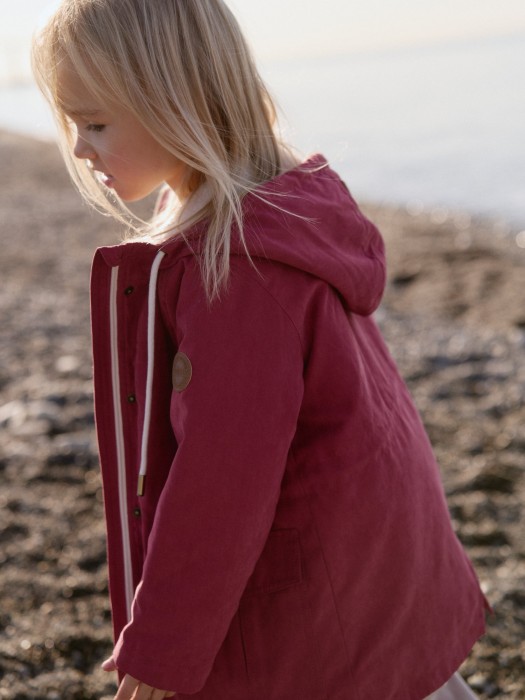 парка демисезонная на меху "клюква" из проверенных материалов спереди