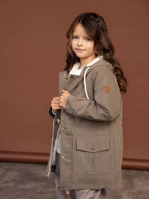 парка демисезонная на меху "мокко" фотография