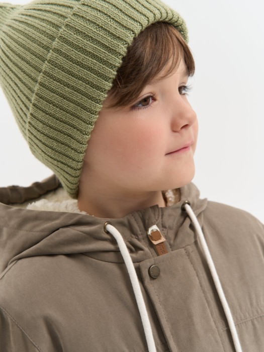 парка демисезонная на меху "мокко" от 1 до 3 лет с изнаночной стороны