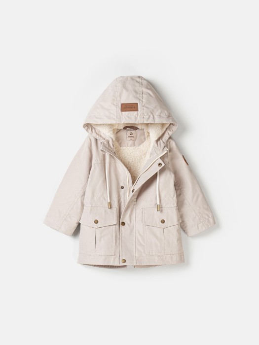 парка демисезонная на меху "сафари" от бренда bungly вид слева