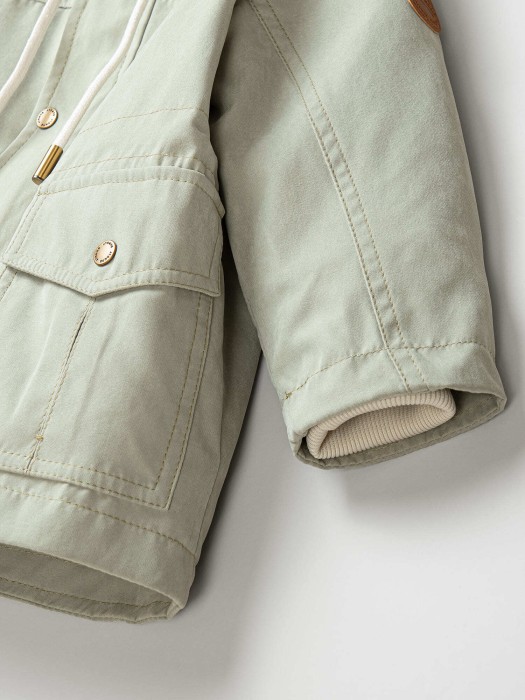 парка демисезонная на меху "шалфей" по цене 4409 руб вид справа