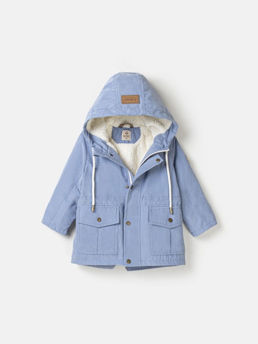 парка демисезонная на меху "светлый джинс" фотография