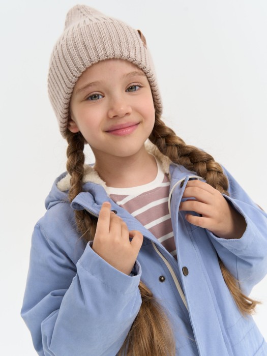 парка демисезонная на меху "светлый джинс" из россии вид сбоку