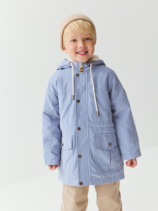 парка демисезонная на меху "светлый джинс" фотография