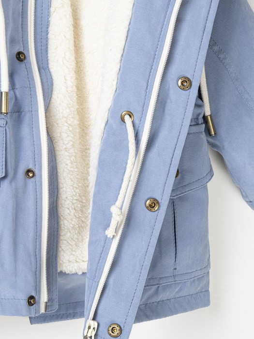 парка демисезонная на меху "светлый джинс" из россии вид сбоку