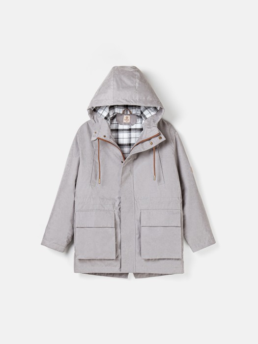 парка демисезонная "пепел" 7+ от бренда bungly вид слева