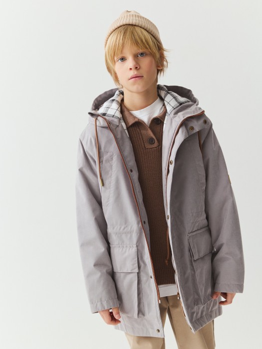 парка демисезонная "пепел" 7+ из проверенных материалов спереди