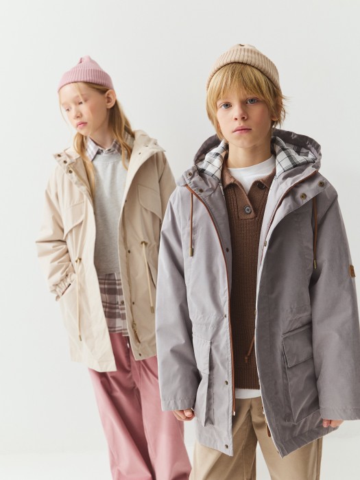 парка демисезонная "пепел" 7+ от 8 до 12 лет с изнаночной стороны