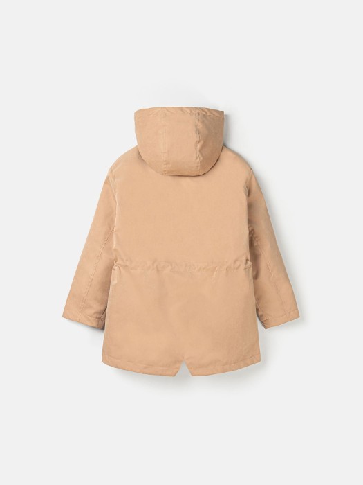 парка демисезонная "песок" 7+ из проверенных материалов спереди