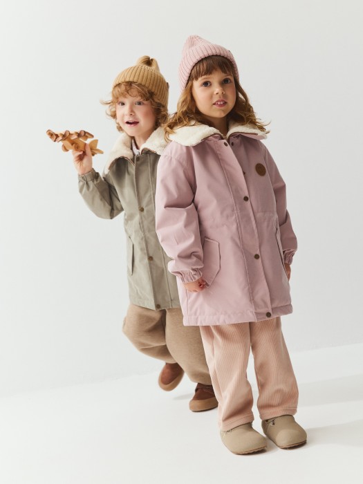 парка демисезонная с меховым воротником "зефир" от 1 до 3 лет с изнаночной стороны