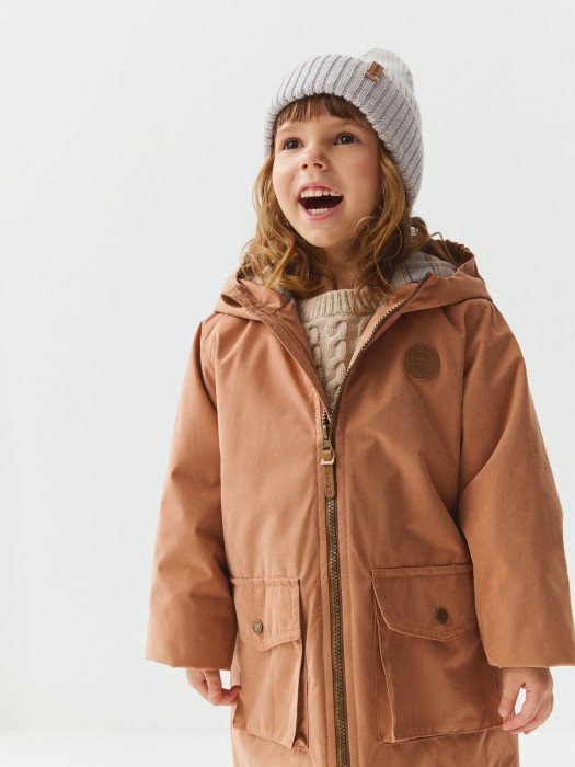 парка демисезонная "щербет" от 1 до 3 лет с изнаночной стороны