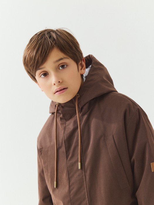 парка демисезонная "шоколад" 7+ из проверенных материалов спереди