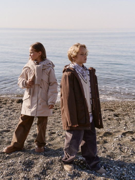 парка демисезонная "шоколад" 7+ от 8 до 12 лет с изнаночной стороны