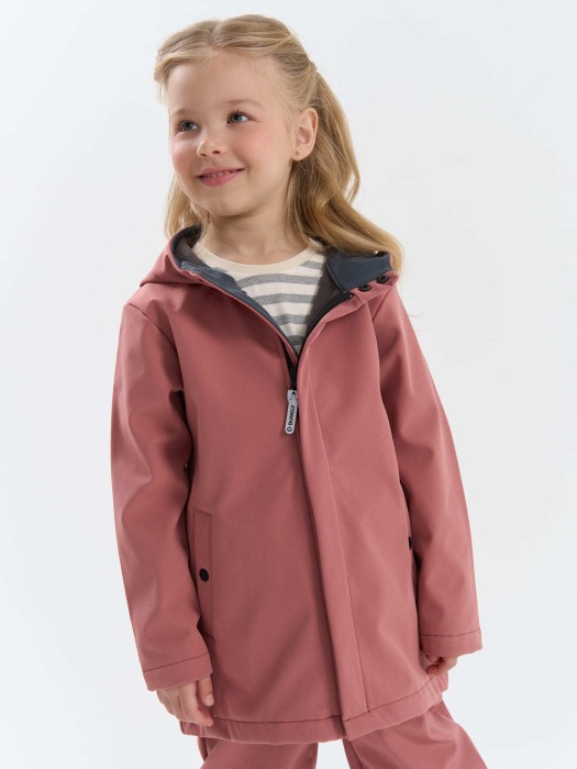 парка softshell демисезонная "пепельная роза" от бренда bungly вид слева