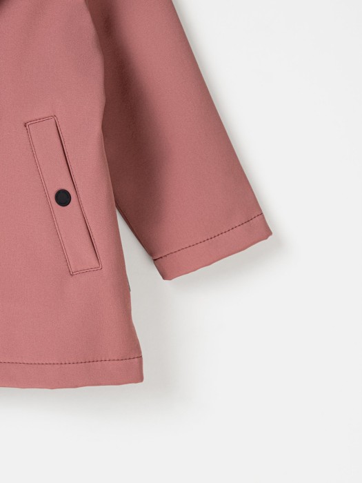 парка softshell демисезонная "пепельная роза" из льна спереди