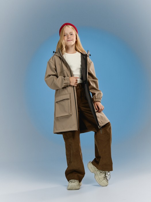 парка softshell "кокос" удлиненная 7+ из проверенных материалов спереди