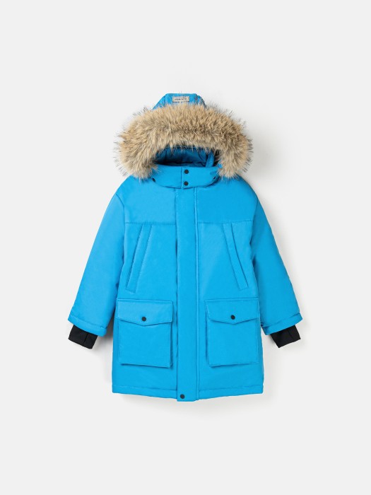 парка зимняя "лазурь" подростковая 7+ от бренда bungly вид слева