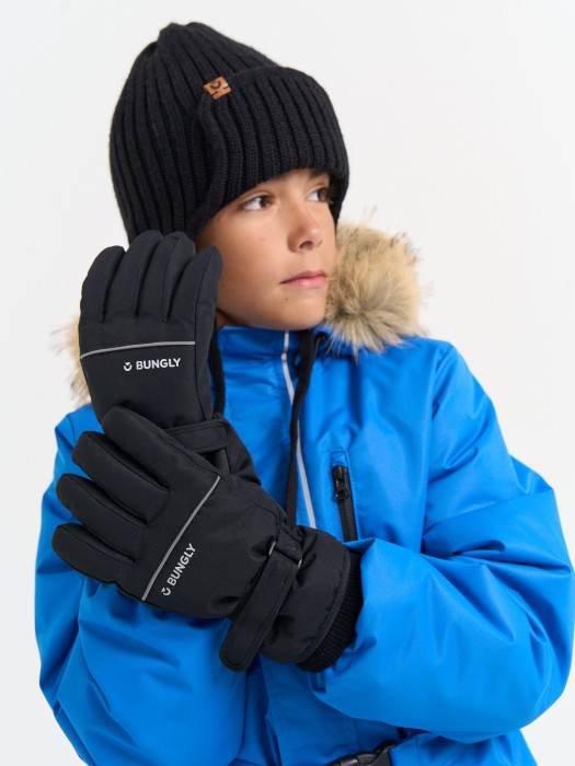 перчатки "уголь" 7+ от бренда bungly вид слева