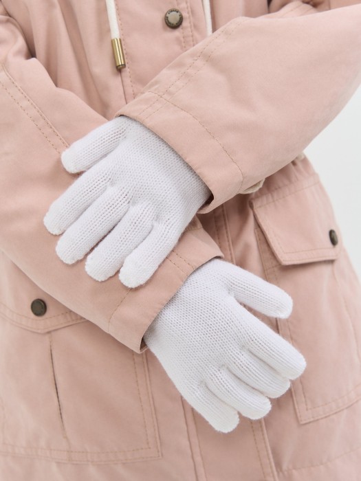 перчатки вязаные "молоко" от бренда bungly вид слева