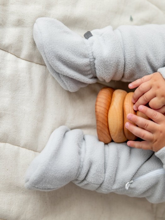 пинетки флисовые "жемчуг" 0+ из россии вид сбоку