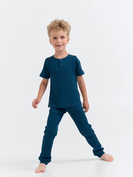 пижама из вафельной ткани "атлантика" с коротким рукавом фотография