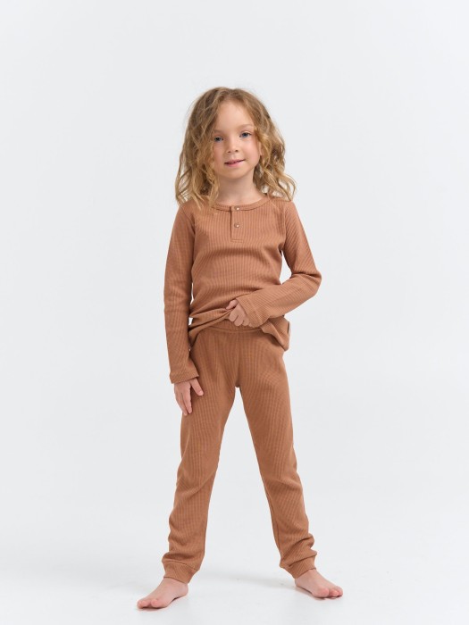 пижама из вафельной ткани "песок" из проверенных материалов спереди