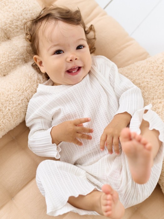 пижама "молоко" из ажурного хлопка 0+ фотография