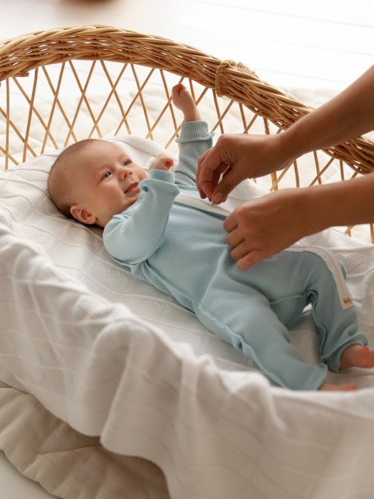 пижама-слип из вафельной ткани "небо" 0+ по цене 1519 руб вид справа