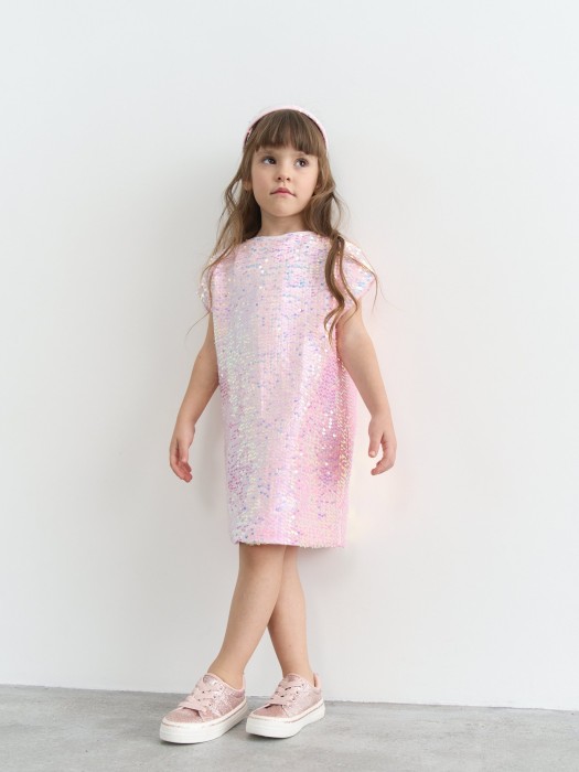 платье бархатное с пайетками "розовые искры" фотография