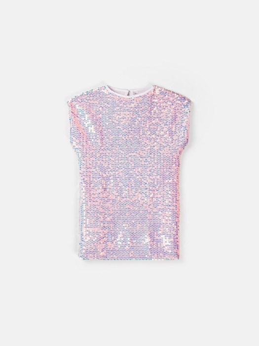 платье бархатное с пайетками "розовые искры" от бренда bungly вид слева